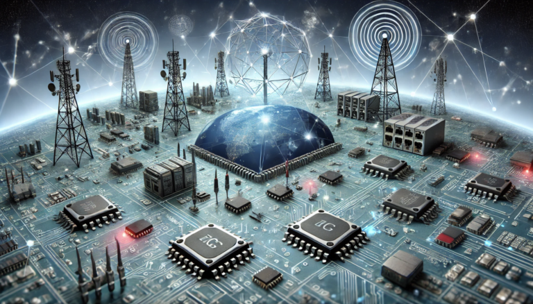 High-performance integrated circuit chip used in telecommunications for reliable signal transmission.