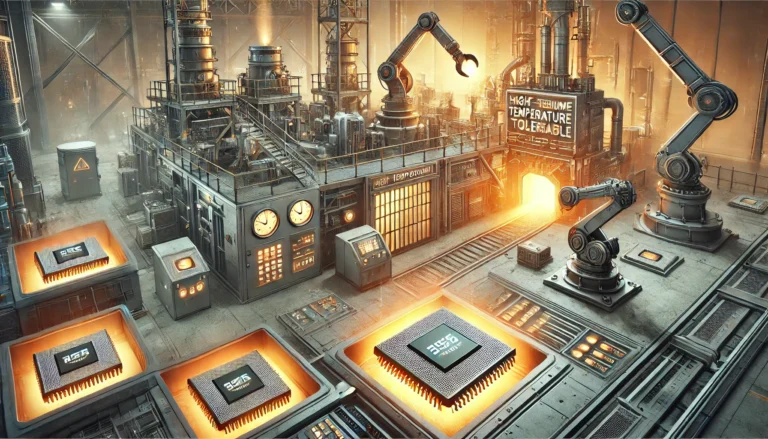 High-temperature tolerant semiconductor chip operating in extreme industrial environment