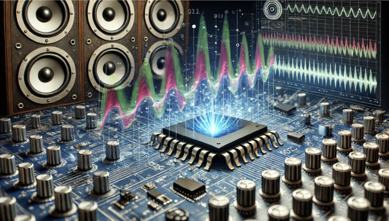 Analog-to-Digital Converter processing audio signals with multiple sampling rates and resolutions shown in a technical diagram